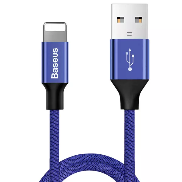 Baseus Yiven USB - Lightning 2A 1,2m szövet kábel - kék