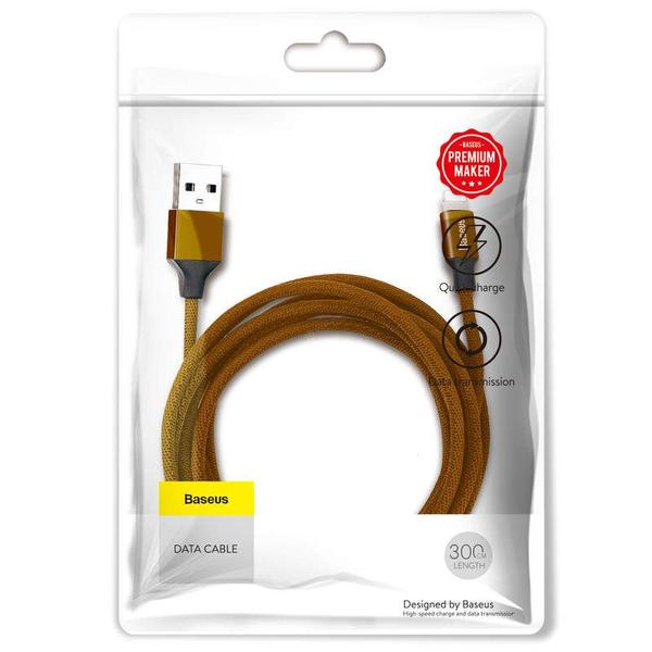 Baseus Yiven USB - Lightning 1,5A 3m sodrott nylon kábel - kávébarna