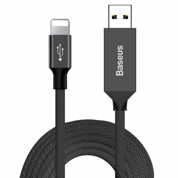 Baseus Artistic Striped USB Lightning 2A 5m kábel - fekete