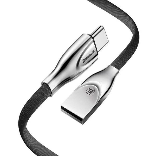 Baseus Zinc Fabric USB - USB Type-C 1m szövet kábel - fekete