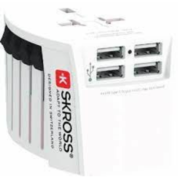 SKROSS MUV USB világutazó hálózati csatlakozó átalakító és USB töltő 4A