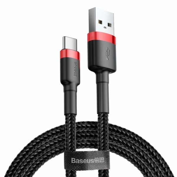 Baseus Cafule kábel USB - USB Type C / QC3.0, 2A, 3m - fekete-piros
