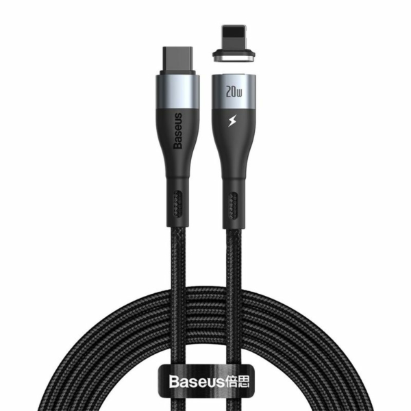 Baseus Zinc Magnetic USB-C - Lightning PD 20W 1m kábel - fekete