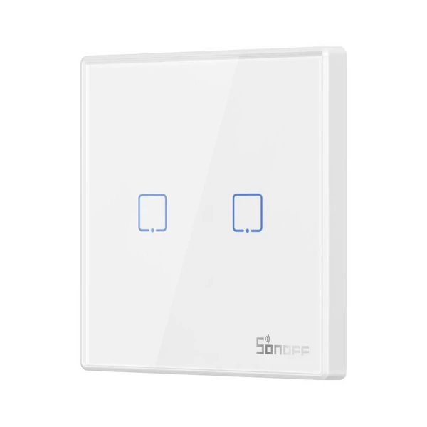 Sonoff T2EU2C-RF 2 csatornás Touch Light Switch 433Mhz Wireless RF fali kapcsoló