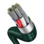 Kép 5/11 - Baseus Flash 2-az-1-ben USB-C - USB-C + Lightning PD QC 100W 1,2m kábel - zöld