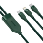 Kép 3/11 - Baseus Flash 2-az-1-ben USB-C - USB-C + Lightning PD QC 100W 1,2m kábel - zöld