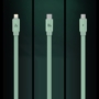 Kép 10/16 - Baseus Traction USB-C - micro-USB + Lightning + USB-C 100W 1,7m feltekerhető lapos kábel - zöld-fehér