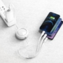 Kép 2/8 - Baseus Bright Mirror 3 az 1-ben USB -  micro-USB / Lightning / USB-C 3,5A, 1,2m feltekerhető lapos kábel . fehér