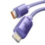 Kép 4/5 - Baseus Crystal USB-C - Lightning 20W PD 1,2m kábel - lila