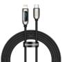 Kép 1/8 - Baseus Display Fast Charging USB-C - Lightning PD 20W 1m kábel kijelzővel - fekete