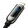 Kép 3/8 - Baseus Display Fast Charging USB-C - Lightning PD 20W 1m kábel kijelzővel - fekete