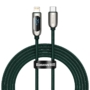 Kép 1/11 - Baseus Display Fast Charging USB-C - Lightning PD 20W 1m kábel kijelzővel - zöld