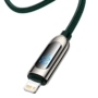 Kép 2/11 - Baseus Display Fast Charging USB-C - Lightning PD 20W 1m kábel kijelzővel - zöld