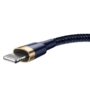 Kép 3/10 - Baseus Cafule USB - Lightning 1,5A 2m kábel - sötétkék-arany