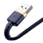 Kép 5/10 - Baseus Cafule USB - Lightning 1,5A 2m kábel - sötétkék-arany