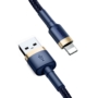 Kép 8/10 - Baseus Cafule USB - Lightning 1,5A 2m kábel - sötétkék-arany