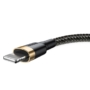 Kép 3/8 - Baseus Cafule USB - Lightning 2,4A 1m kábel - fekete-arany