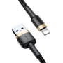 Kép 6/8 - Baseus Cafule USB - Lightning 2,4A 1m kábel - fekete-arany
