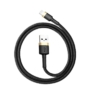 Kép 1/8 - Baseus Cafule USB - Lightning 2,4A 1m kábel - fekete-arany
