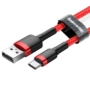 Kép 2/6 - Baseus Cafule USB - USB-C 3A 0,5m kábel - piros