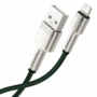 Kép 4/6 - Baseus Cafule USB - Lightning 2,4A 1m kábel - sötétzöld