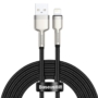 Kép 1/9 - Baseus Cafule USB - Lightning 2,4A 2m sodrott kábel - fekete