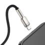 Kép 5/9 - Baseus Cafule USB - Lightning 2,4A 2m sodrott kábel - fekete