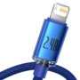Kép 2/4 - Baseus Crystal USB - Lightning 2,4A 1,2m kábel - kék
