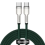 Kép 1/7 - Baseus Cafule Metal USB-C - USB-C 100W 2m kábel - sötétzöld