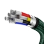 Kép 5/7 - Baseus Cafule Metal USB-C - USB-C 100W 2m kábel - sötétzöld