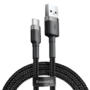 Kép 1/6 - Baseus Cafule USB - USB-C 3A 0,5m kábel - szürke-fekete