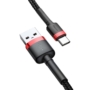 Kép 4/7 - Baseus Cafule USB - USB-C 3A 1m kábel - fekete-piros