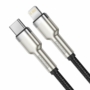 Kép 2/10 - Baseus Cafule Metal USB-C - Lightning PD 20W 2m kábel - fekete