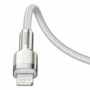 Kép 5/10 - Baseus Cafule Metal USB-C - Lightning PD 20W 2m kábel - fehér
