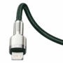 Kép 2/10 - Baseus Cafule Metal USB-C - Lightning PD 20W 2m kábel - sötétzöld