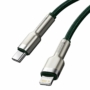 Kép 5/10 - Baseus Cafule Metal USB-C - Lightning PD 20W 2m kábel - sötétzöld