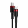 Kép 3/9 - Baseus Cafule USB-C - Lightning PD 18W 1m kábel - fekete-piros