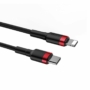 Kép 4/9 - Baseus Cafule USB-C - Lightning PD 18W 1m kábel - fekete-piros