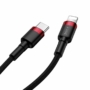Kép 5/9 - Baseus Cafule USB-C - Lightning PD 18W 1m kábel - fekete-piros