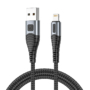 Kép 2/2 - Vipfan X10 USB - Lightning 3A 1,2m fonott kábel - fekete