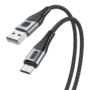 Kép 2/2 - Vipfan X10 USB - Micro-USB 3A 1,2m fonott kábel - fekete