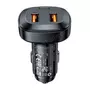 Kép 2/4 - Acefast B9 66W 2xUSB + USB-C autós szivargyújtó gyorstöltő - fekete