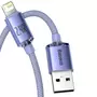 Kép 3/4 - Baseus Crystal Shine USB - Lightning 2,4A 2m kábel - lila