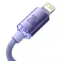 Kép 3/4 - Baseus Crystal Shine USB-C - Lightning 20W PD 1,2m kábel - lila