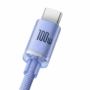 Kép 3/5 - Baseus Crystal Shine USB - USB-C 100W 2m kábel - lila
