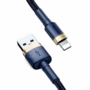 Kép 2/4 - Baseus Cafule USB - Lightning 1,5A 2m kábel - sötétkék-arany