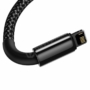 Kép 3/4 - Baseus Tungsten Gold USB - Lightning 2,4A 1m szövet sodrott kábel - fekete