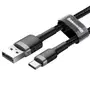 Kép 2/6 - Baseus Cafule USB - USB-C 3A 0,5m kábel - szürke-fekete