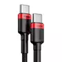 Kép 2/4 - Baseus Cafule USB Type-C - USB Type-C PD2.0 100W 20V 5A 2m szövet sodrott kábel gyorstöltéshez - fekete-piros