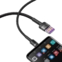 Kép 5/9 - Baseus Cafule Huawei SuperCharge USB - USB-C QC3.0 5A 1m kábel - fekete-szürke